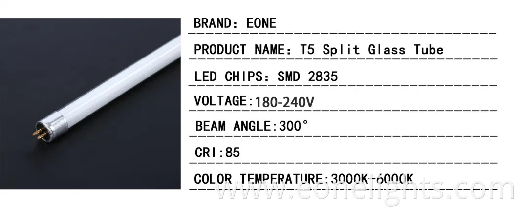 T5 Glass 1200mm 6000K Lamp 18W Fluorescent Tube